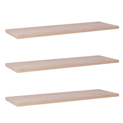 Kit com 3 Prateleiras 80 X 10cm Suporte Invisivel Cor Carvalho Treviso (madeira Clara)