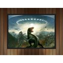 Ver imagem 3 de Quadro Decorativo Dinossauro Disco Voador Salas Quartos Decorações Com Moldura G03