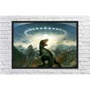 Ver imagem 4 de Quadro Decorativo Dinossauro Disco Voador Salas Quartos Decorações Com Moldura G03