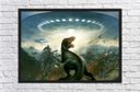Ver imagem 4 de Quadro Decorativo Dinossauro Disco Voador Salas Quartos Decorações Com Moldura G03