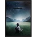 Ver imagem 1 de Quadro Decorativo Disco Voador Ovni Quartos Salas Decorações Com Moldura G01