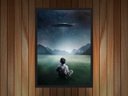Ver imagem 2 de Quadro Decorativo Disco Voador Ovni Quartos Salas Decorações Com Moldura G01