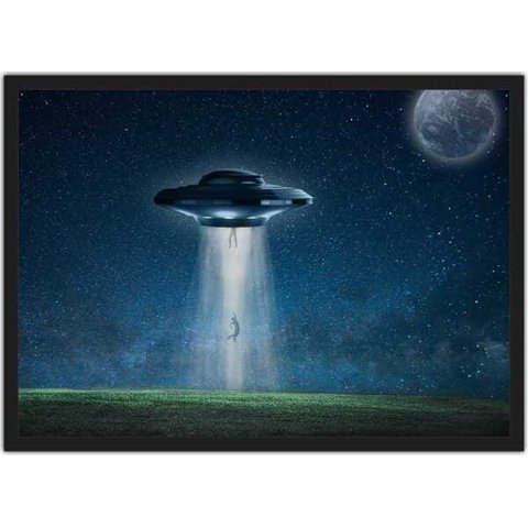 Quadro Decorativo Disco Voador Ovni Quartos Salas Decorações Com Moldura G05
