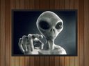 Ver imagem 2 de Quadro Decorativo Disco Voador Ovni E.T Quartos Salas Decorações Com Moldura G09
