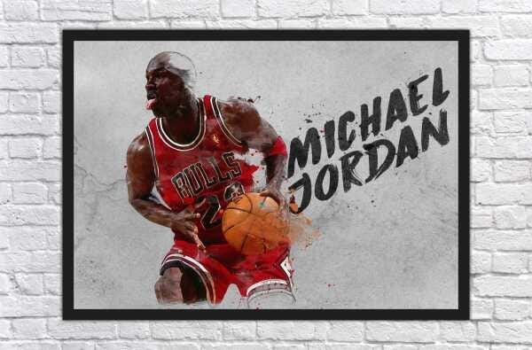 Quadro Decorativo Michael Jordan Basquete Esporte Quartos Salas