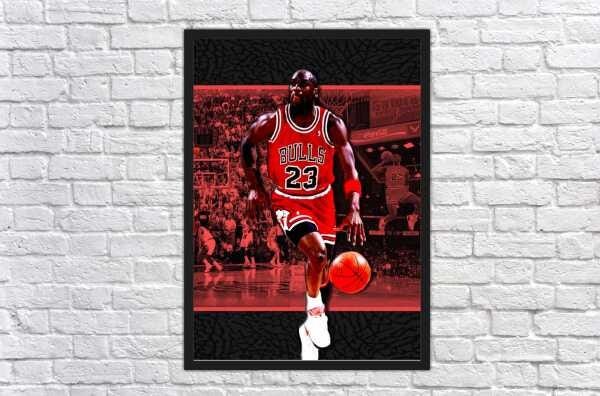 Quadro Decorativo Michael Jordan Basquete Esporte Quartos Salas Decorações Com Moldura G04 - 4