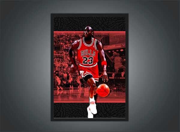 Quadro Decorativo Michael Jordan Basquete Esporte Quartos Salas Decorações Com Moldura G04 - 2