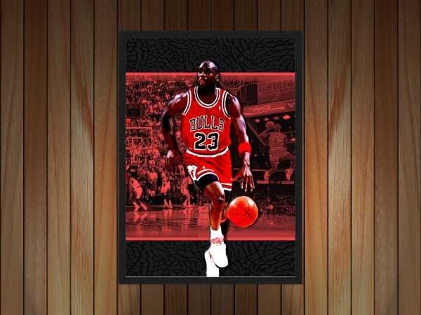 Quadro Decorativo Michael Jordan Basquete Esporte Quartos Salas Decorações Com Moldura G04 - 3