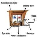 Ver imagem 5 de Paneleiro de Parede Escorredor de Pratos e Talheres Rústico de Madeira e Ferro Panela