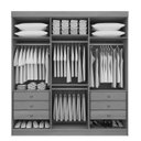 Ver imagem 3 de Guarda Roupa Colibri 6 Portas 6 Gavetas Castanho/off D Doro