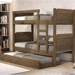 Beliche Quarto Solteiro Star com Auxiliar Castanho