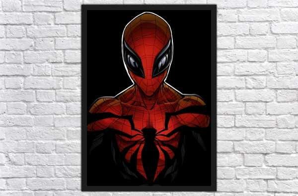 Quadro Decorativo Homem Aranha Super Heróis Nerd Geek Com Moldura Decorar - 4