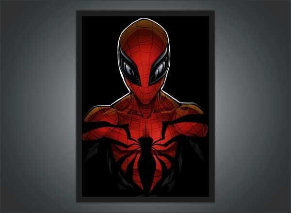 Quadro Decorativo Homem Aranha Super Heróis Nerd Geek Com Moldura Decorar - 2