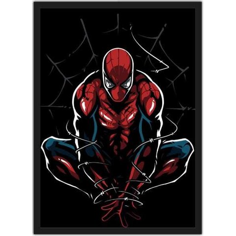 Quadro Decorativo Homem Aranha Super Heróis Nerd Geek Com Moldura G13