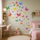Ver imagem 2 de Adesivo de Parede Borboletas Coloridas Decoração Infantil