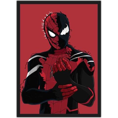 Quadro Decorativo Homem Aranha Super Heróis Nerd Geek Com Moldura G18