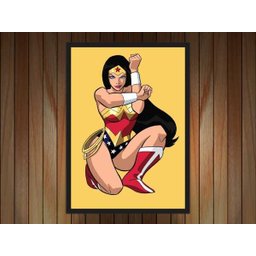 Quadro Decorativo Mulher Maravilha Super Heróis Nerd Geek Com Moldura G011 - 2