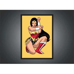 Quadro Decorativo Mulher Maravilha Super Heróis Nerd Geek Com Moldura G011 - 3