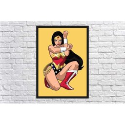 Quadro Decorativo Mulher Maravilha Super Heróis Nerd Geek Com Moldura G011 - 4