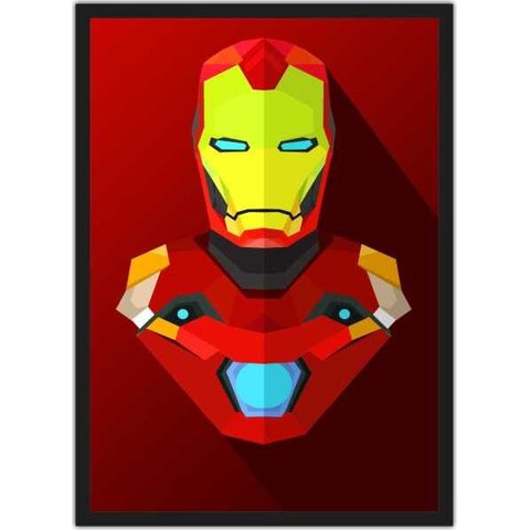 Quadro Decorativo Homem De Ferro Super Heróis Nerd Geek Com Moldura G002