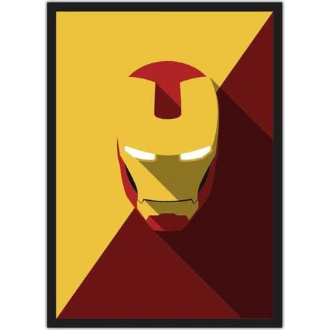 Quadro Decorativo Homem De Ferro Super Heróis Nerd Geek Com Moldura G003