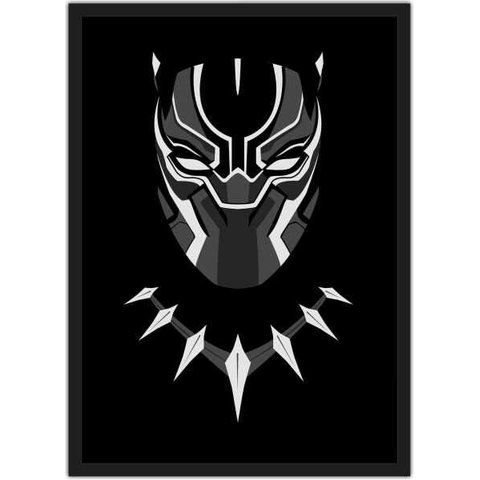 Quadro Decorativo Pantera Negra Super Heróis Nerd Geek Com Moldura