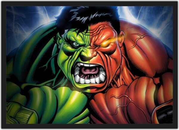 Quadro Decorativo Hulk Super Heróis Nerd Geek Com Moldura G003