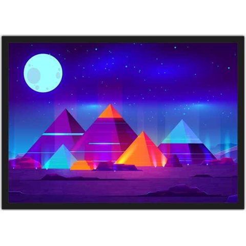 Quadro Decorativo Pirâmide Egito Abstrato Nerd Geek Com Moldura