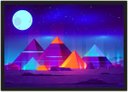 Ver imagem 1 de Quadro Decorativo Pirâmide Egito Abstrato Nerd Geek Com Moldura