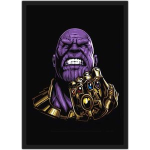 Quadro Decorativo Thanos Super Heróis Nerd Geek Com Moldura G001