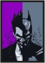 Ver imagem 1 de Quadro Decorativo Batman Metade Coringa Nerd Geek Com Moldura