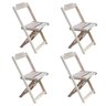 Conjunto Jogo De Mesa Com 4 Cadeiras De Madeira Dobravel 70X70 Sem Pintura/Crua - Marrom - 4