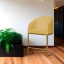 Ver imagem 2 de Poltrona Banqueta Mia Recepção Suede Base Metal Dourada - Estopar