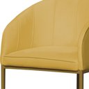 Ver imagem 3 de Poltrona Banqueta Mia Recepção Suede Base Metal Dourada - Estopar