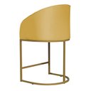 Ver imagem 4 de Poltrona Banqueta Mia Recepção Suede Base Metal Dourada - Estopar