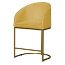 Ver imagem 1 de Poltrona Banqueta Mia Recepção Suede Base Metal Dourada - Estopar
