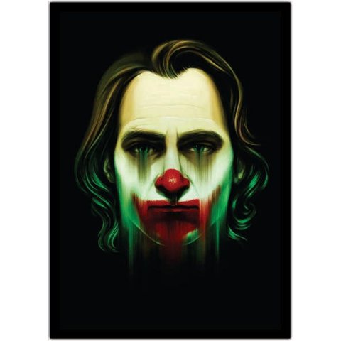 Quadro Decorativo Coringa Abstrato Super Heróis Nerd Geek Com Moldura G001