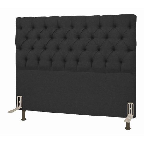 Cabeceira Para Cama Box De Casal 1,4 M Lisboa:Suede Preto