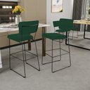 Ver imagem 2 de Kit 06 Banquetas para Cozinha Sala de Jantar Base em Aço Allana L02 Suede Verde Musgo - Lyam Decor