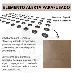 Elemento Tátil Alerta Inox Parafusado Frisado - 7