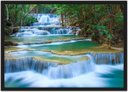 Ver imagem 1 de Quadro Decorativo Cachoeira Pedras Rio Paisagem Natureza Com Moldura G04