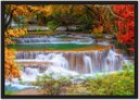 Ver imagem 1 de Quadro Decorativo Cachoeira Pedras Rio Paisagem Natureza Com Moldura G05