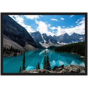 Quadro Decorativo Montanhas Mar Paisagem Natureza Com Moldura G06