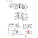 Ver imagem 5 de Armário de Cozinha Completa de Canto com Rodapé Veneza Multimóveis MP2094.895 Preto