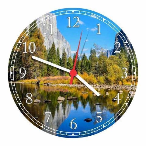 Relógio De Parede Árvore Lago Paisagens Natureza Decoração Salas Cozinha Quartz