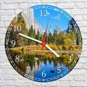 Ver imagem 3 de Relógio De Parede Árvore Lago Paisagens Natureza Decoração Salas Cozinha Quartz