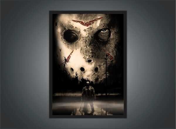 Quadro Decorativo Jason Séries Cinema Filmes Terror Geek Salas Quartos Com Moldura - 3