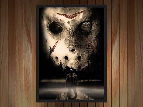 Quadro Decorativo Jason Séries Cinema Filmes Terror Geek Salas Quartos Com Moldura - 2