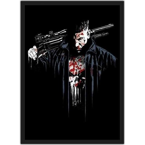 Quadro Decorativo O Justiceiro Séries Cinema Filmes Geek Salas Quartos Com Moldura G01