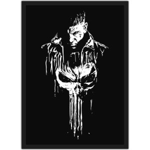 Quadro Decorativo O Justiceiro Séries Cinema Filmes Geek Salas Quartos Com Moldura G02